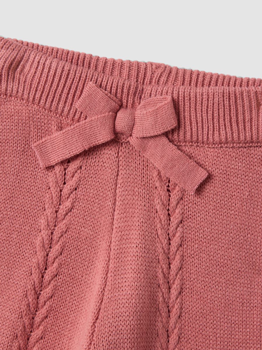 Pink regular-fit trousers with bow_1