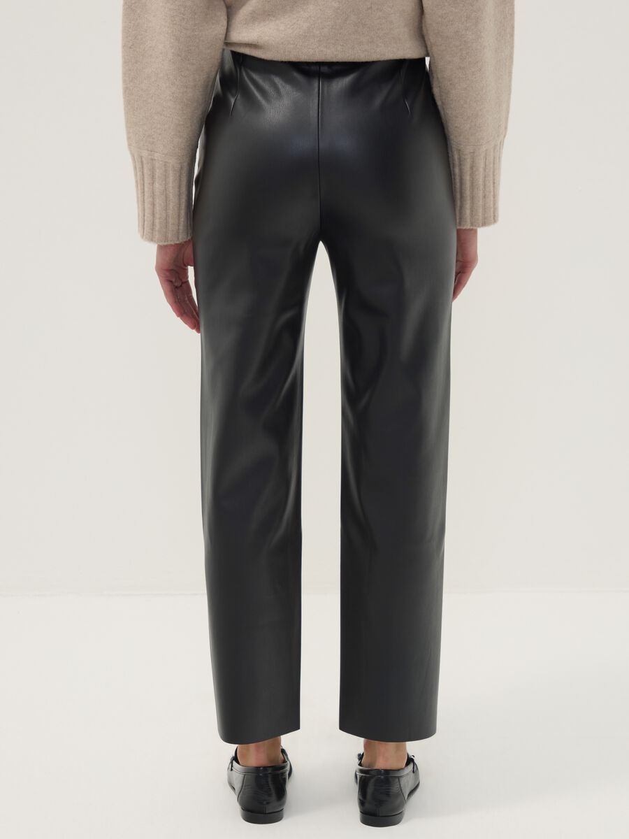 Black slim-fit leggings with regular waist and elasticated waistband_3