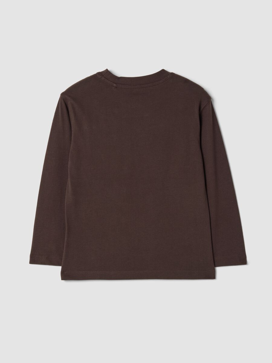 Brown pure organic cotton over-fit T-shirt with print_1