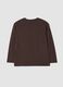 T-shirt marrone in puro cotone organico con stampa over fit_1