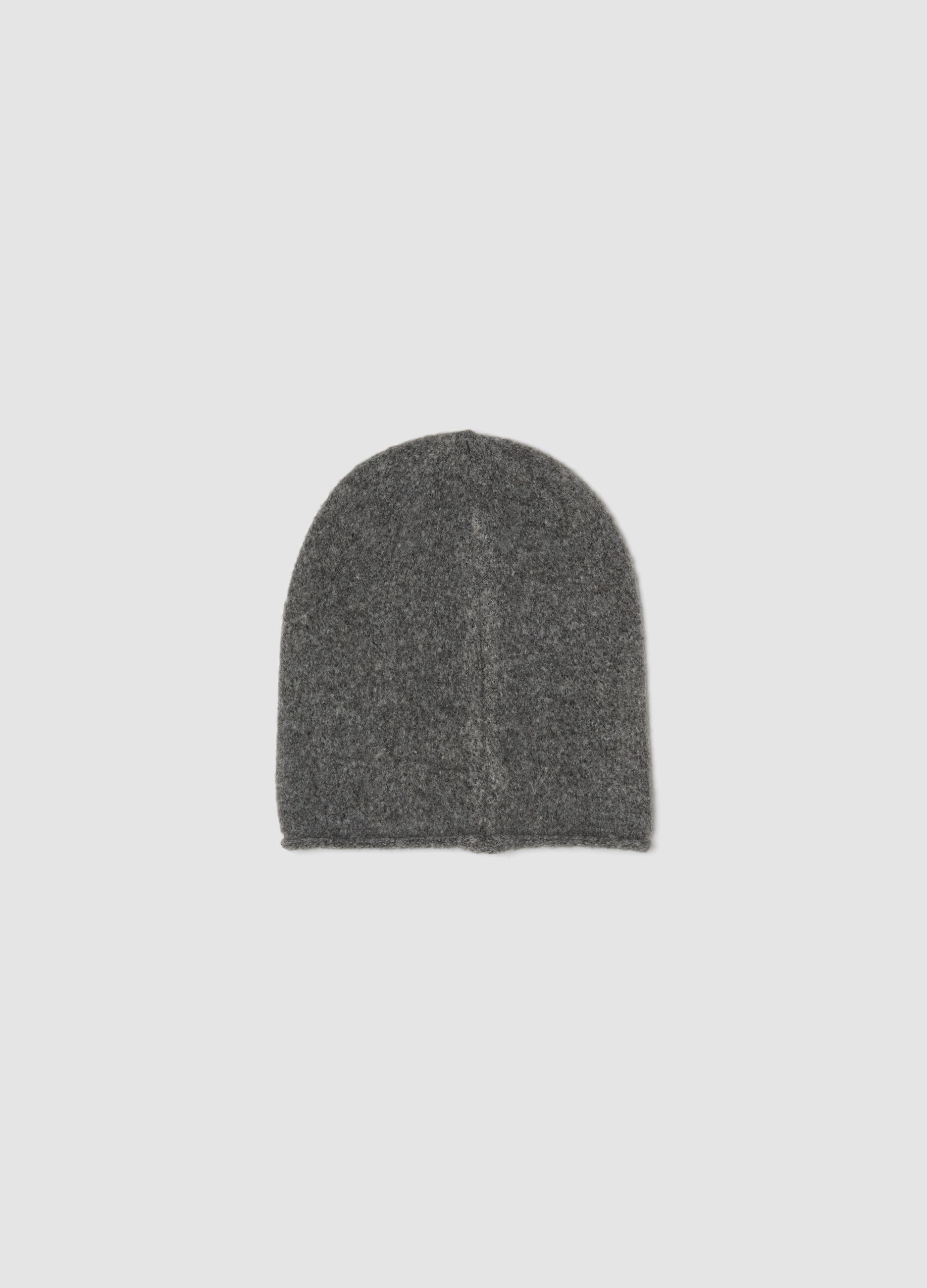 Grey stretchy jersey knit hat