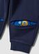 Pantaloni jogger blu in puro cotone con vita elasticizzata_3