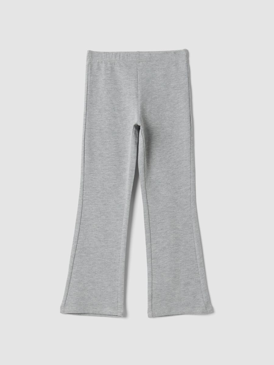 Grey skinny-fit leggings in stretch organic cotton_0