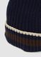 Navy ribbed viscose and wool blend beanie_2