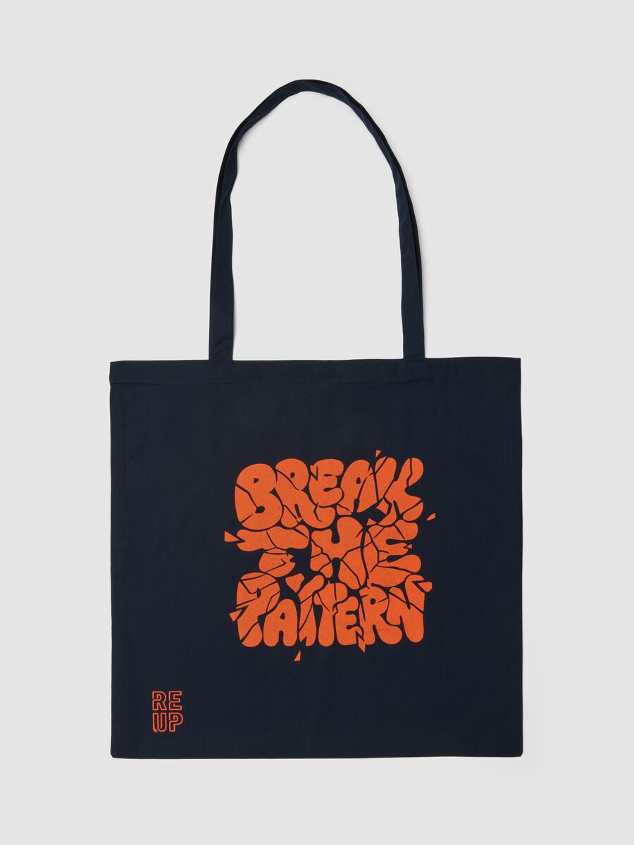 RE-UP tote bag with "Break the Pattern" screen print_0