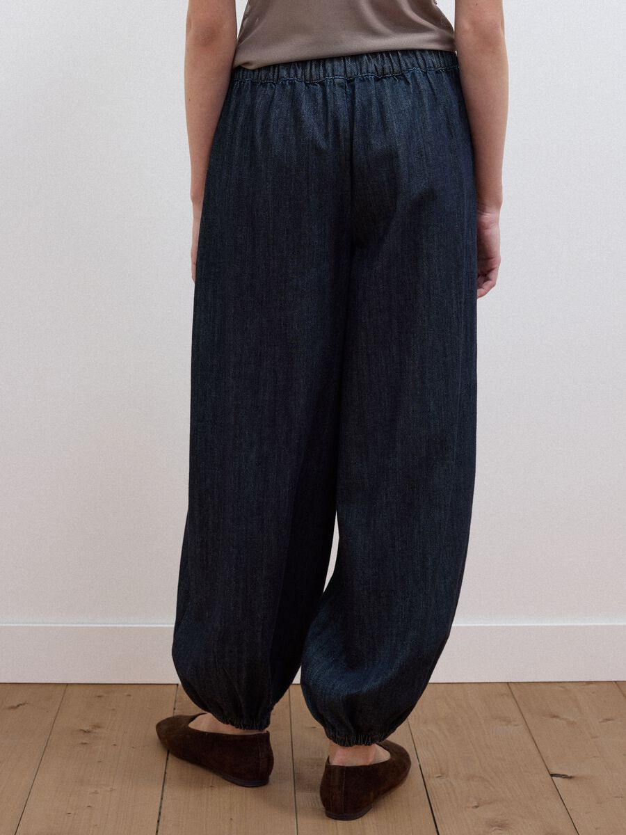 Blue pure cotton balloon-fit denim jeans_2