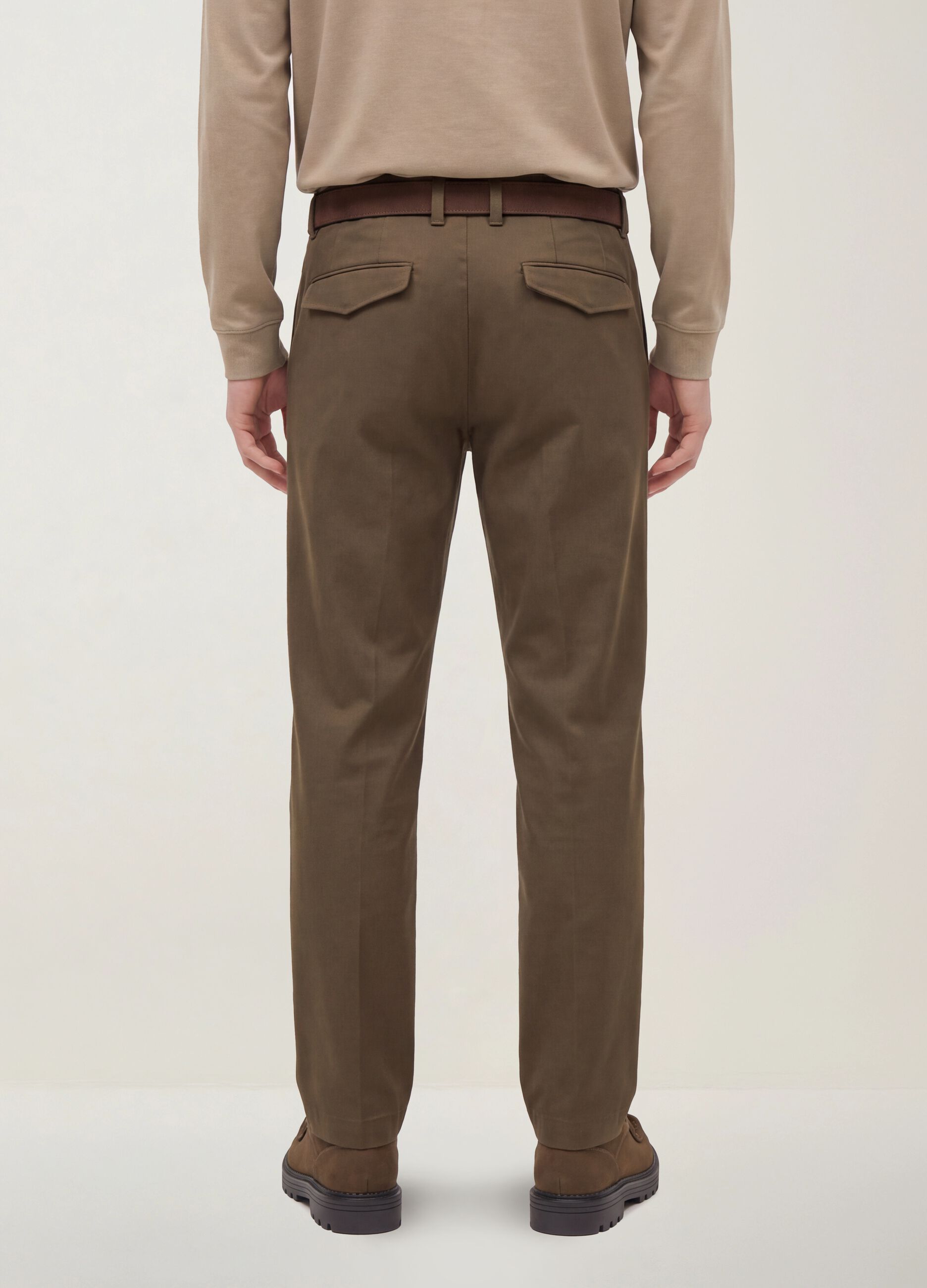 Brown slim-fit stretch-twill chinos