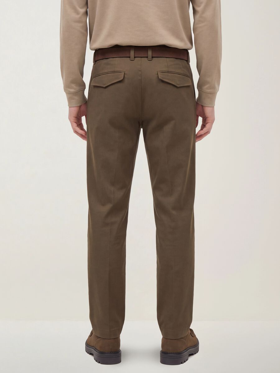 Brown slim-fit stretch-twill chinos_3
