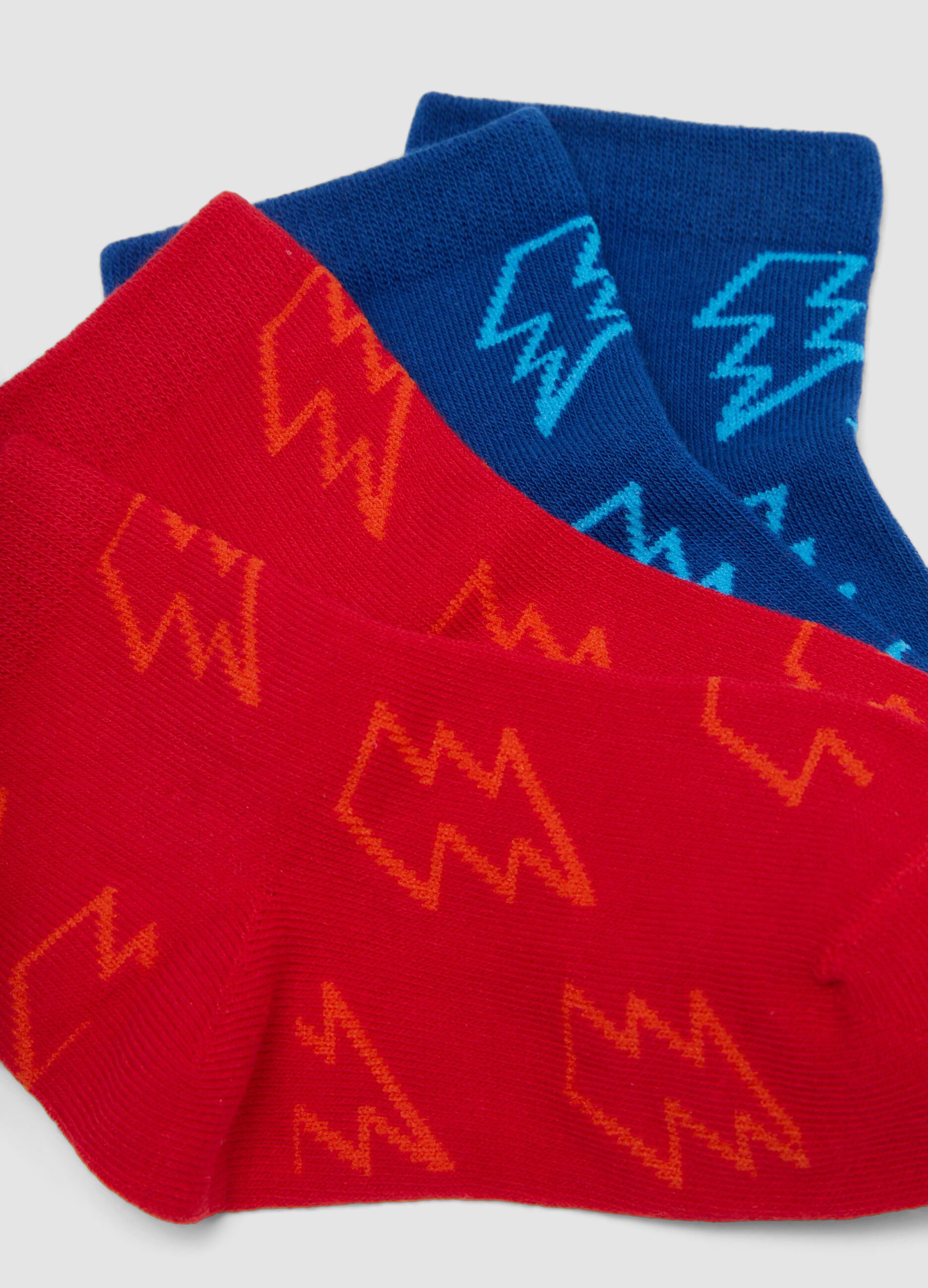 5-pack of multicolour short socks in stretch organic cotton