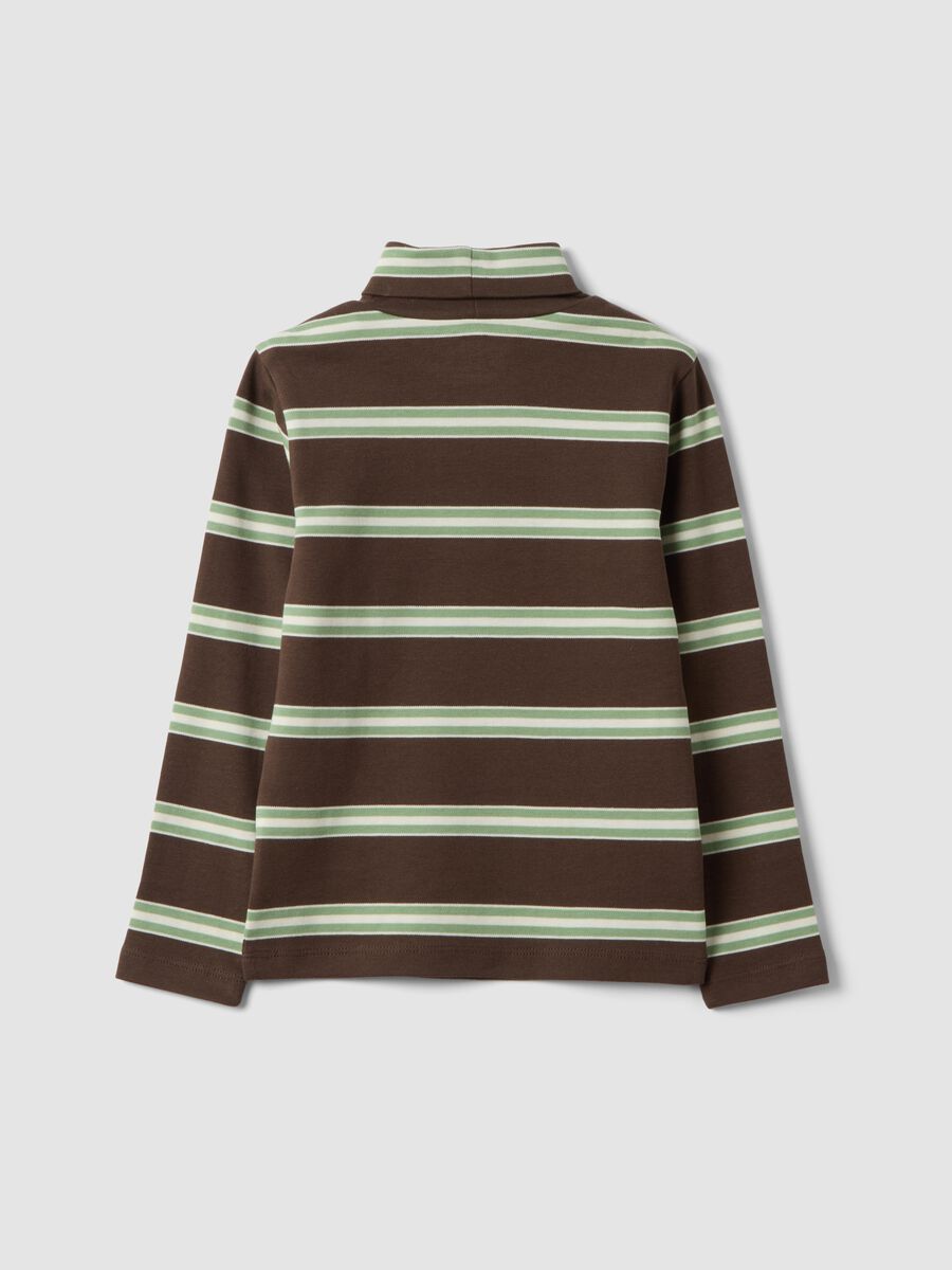 Light brown organic cotton polo-neck T-shirt_1