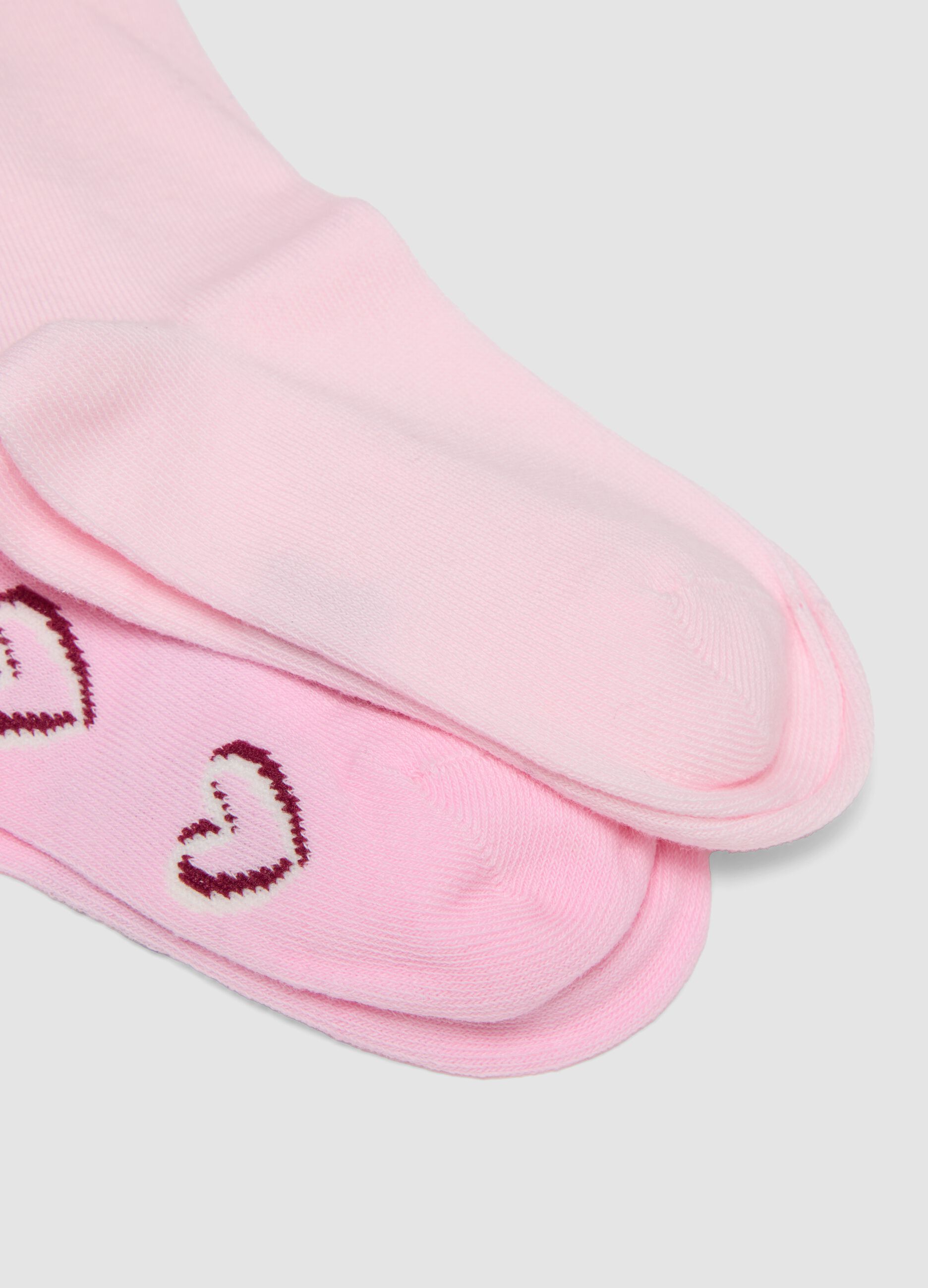 Tripack di calze midi rosa in cotone organico elasticizzato