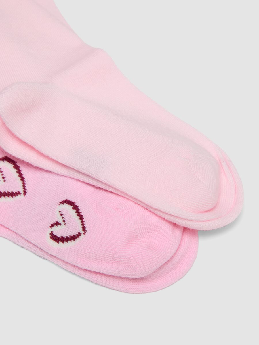 Tripack di calze midi rosa in cotone organico elasticizzato_1