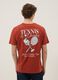 Red slogan T-shirt in pure cotton, regular fit_2
