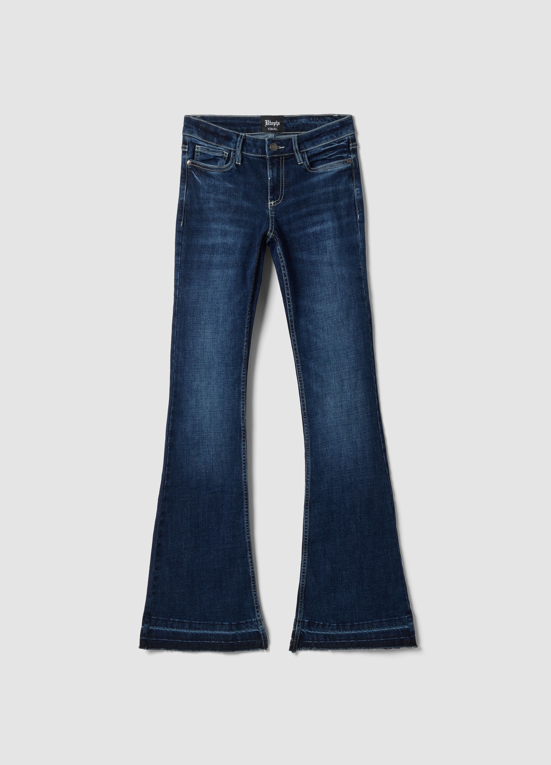 Slim Flare Denim Dark Blue Washed