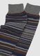 Grey striped long socks in stretch cotton_2