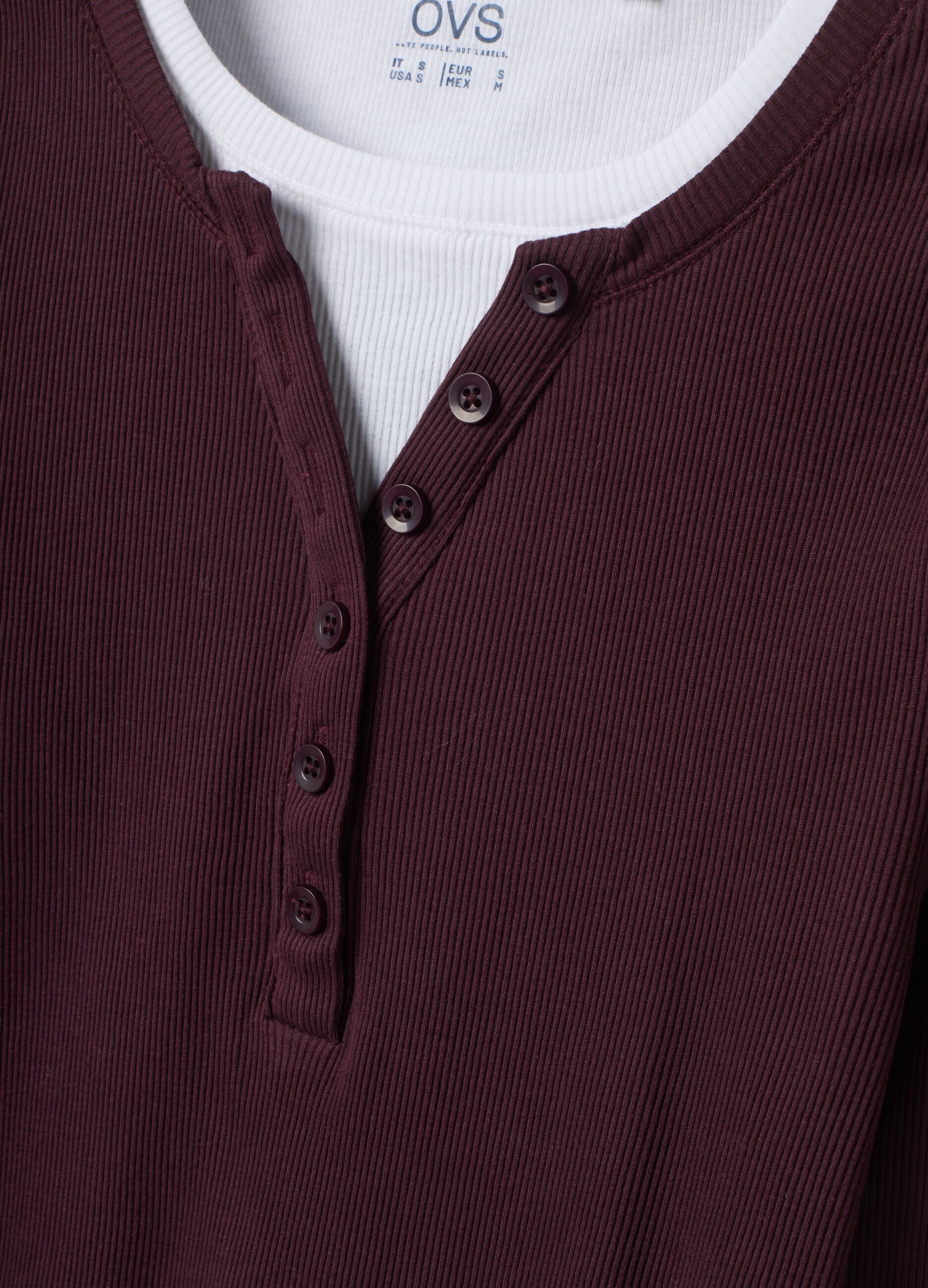Purple crew-neck pure cotton T-shirt