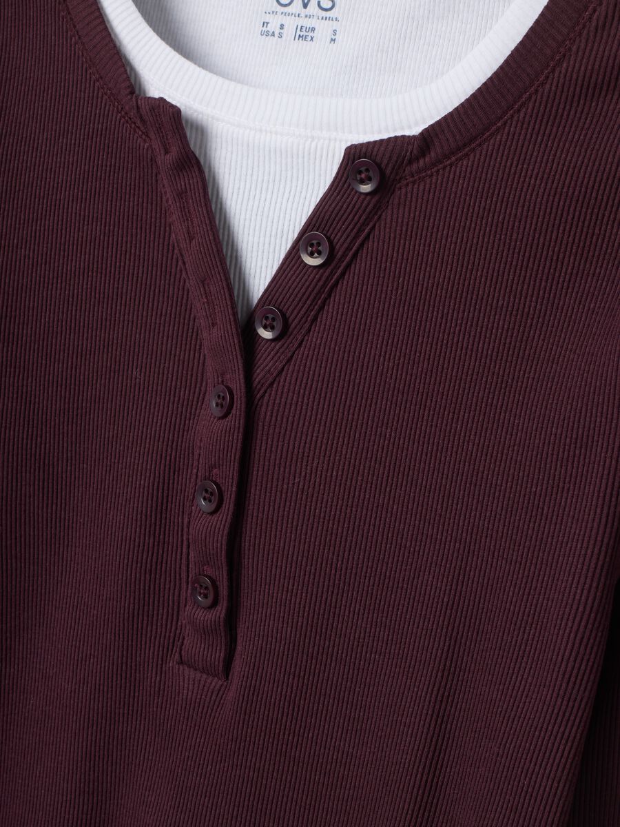 Purple crew-neck pure cotton T-shirt_1