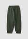 Green pure cotton fleece over-fit jogger trousers_1