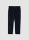 Pantaloni blu in cotone elasticizzato a coste slim fit_0