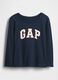 Girl's blue long-sleeve cotton shirt_0