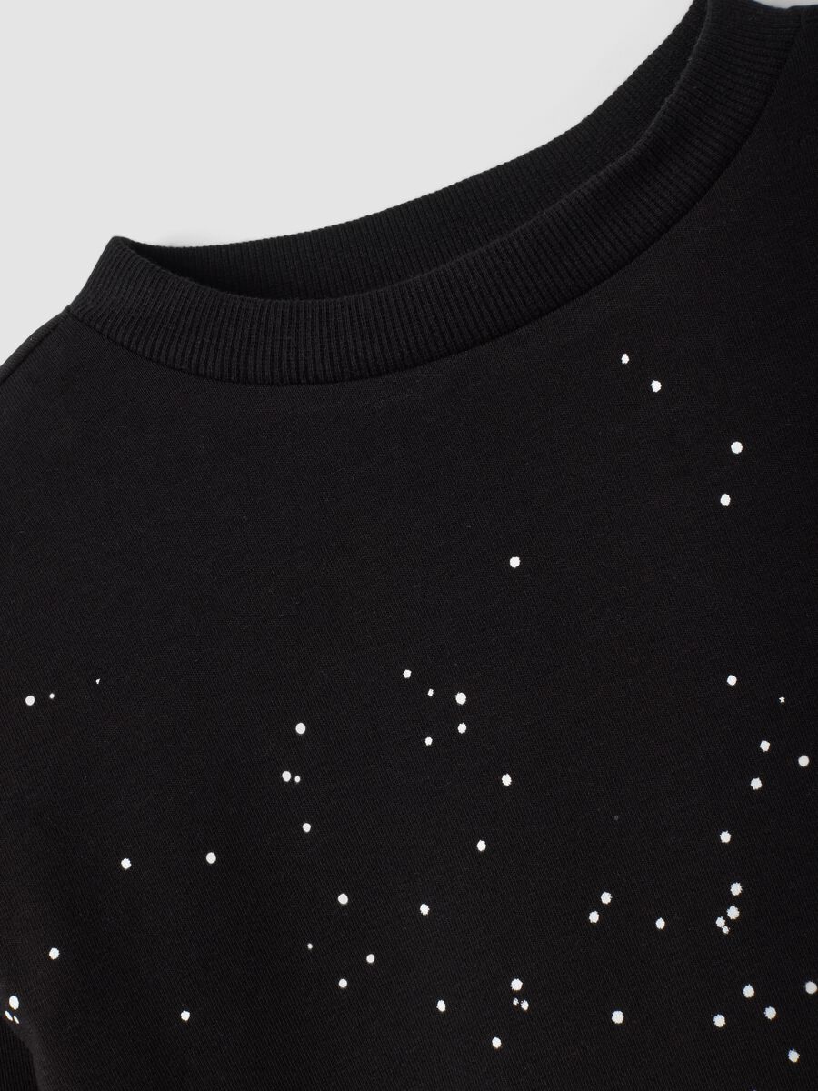 Black long-sleeve stretch organic cotton T-shirt with car print_3