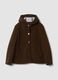 Brown hooded coat in stretch viscose, regular fit_0