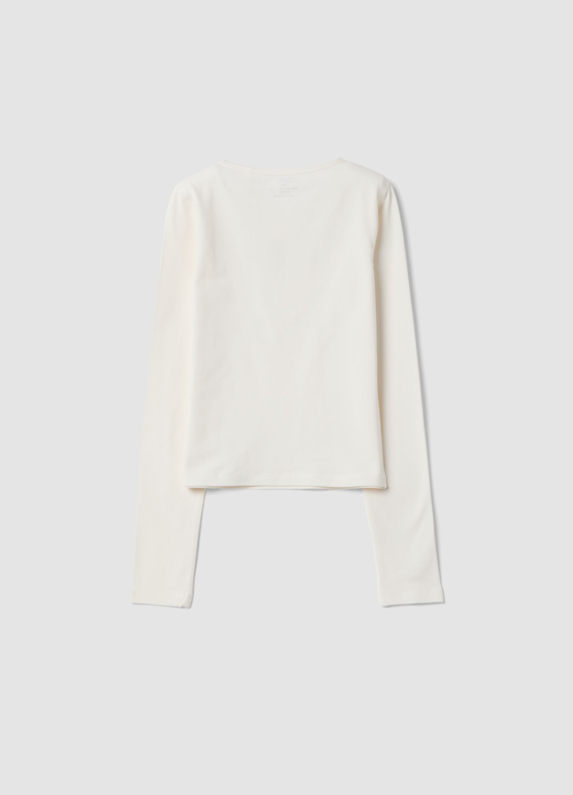 White crew-neck T-shirt in slim-fit stretch organic cotton jersey