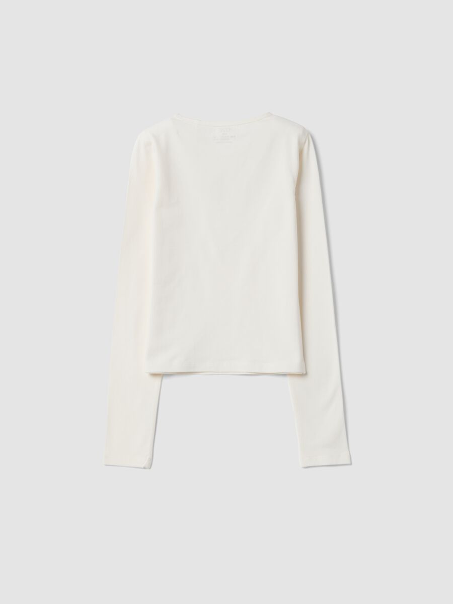 White crew-neck T-shirt in slim-fit stretch organic cotton jersey_1