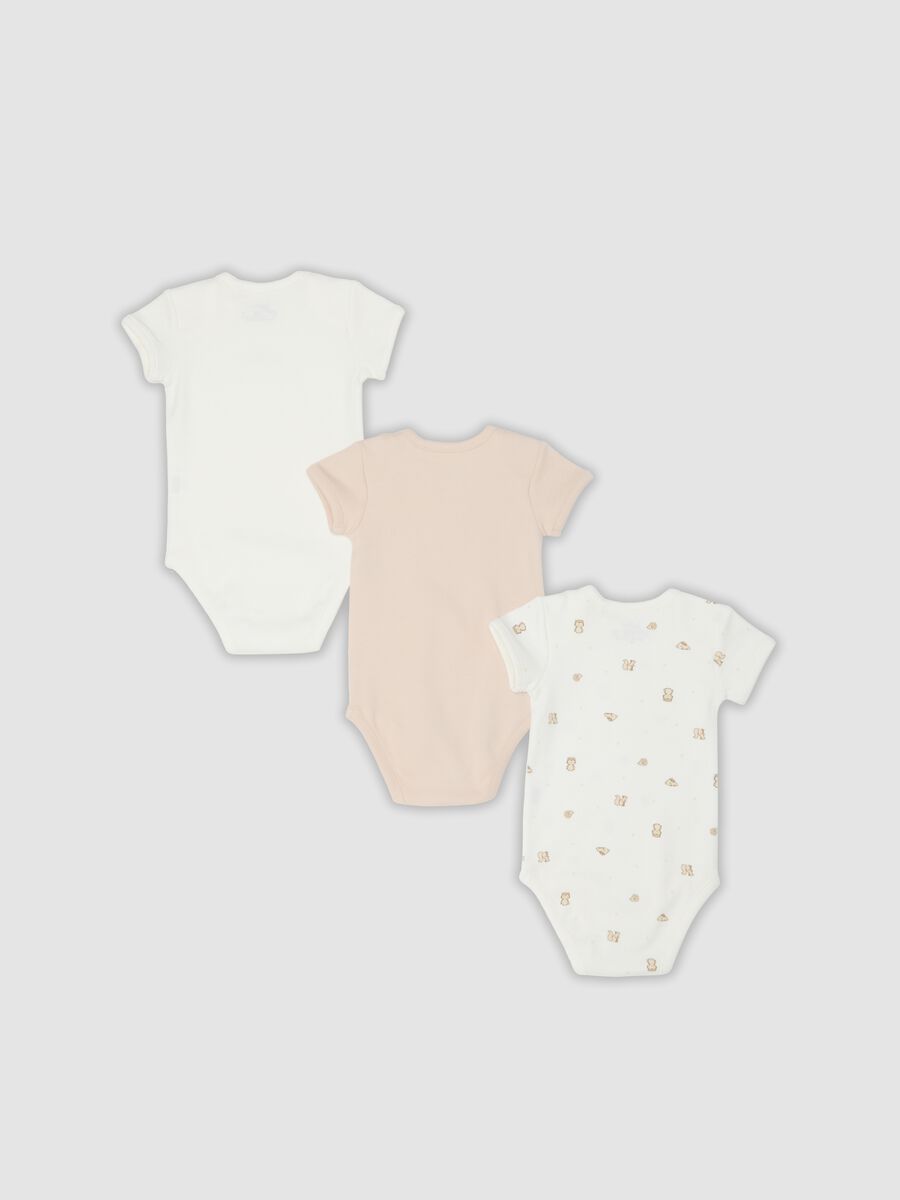 Multicolour 3-pack organic cotton printed bodysuits for babies_1