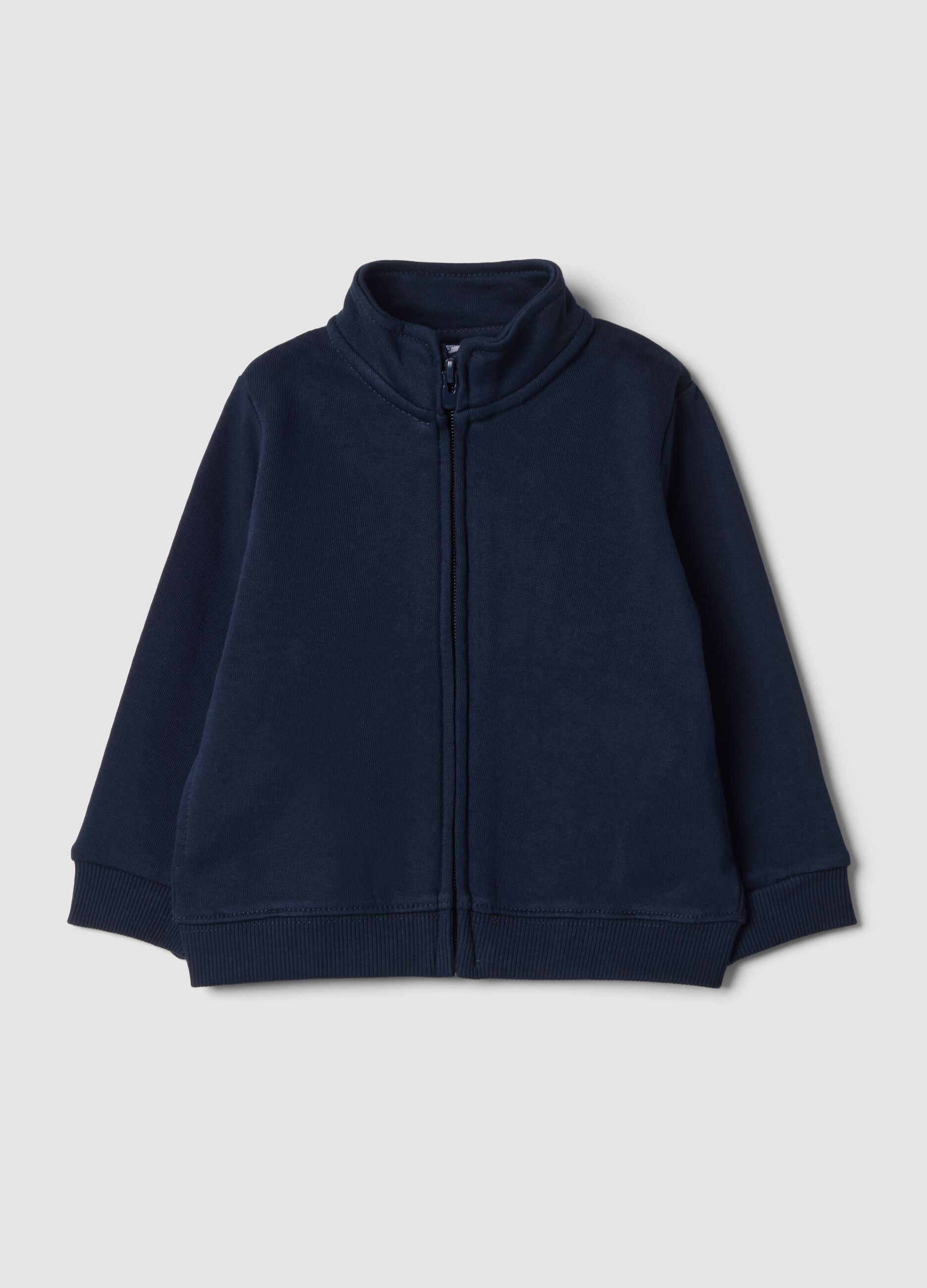 Blue organic cotton crew-neck sweatshirt