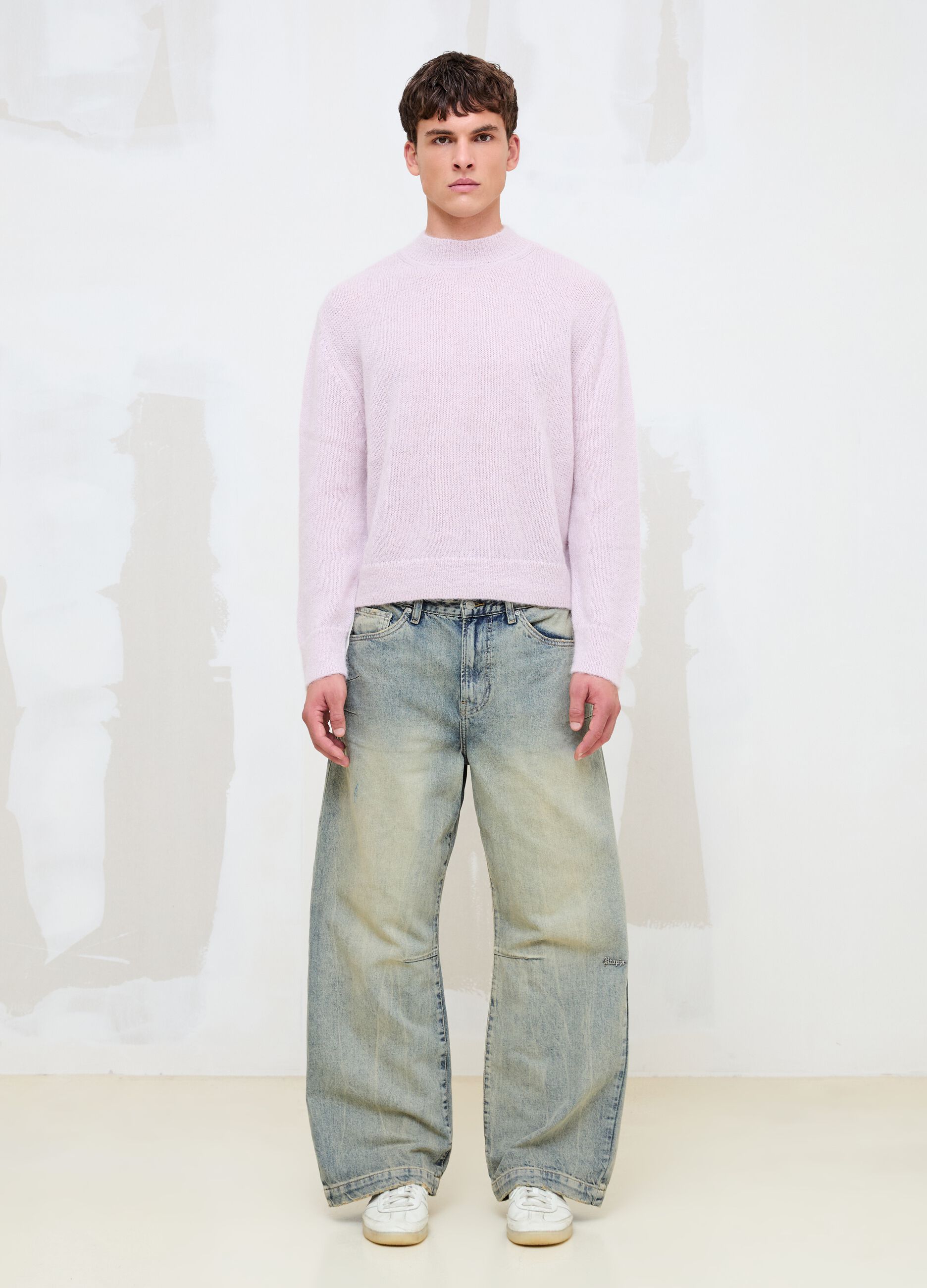 Light Pink Mohair Crew-Neck Jumper