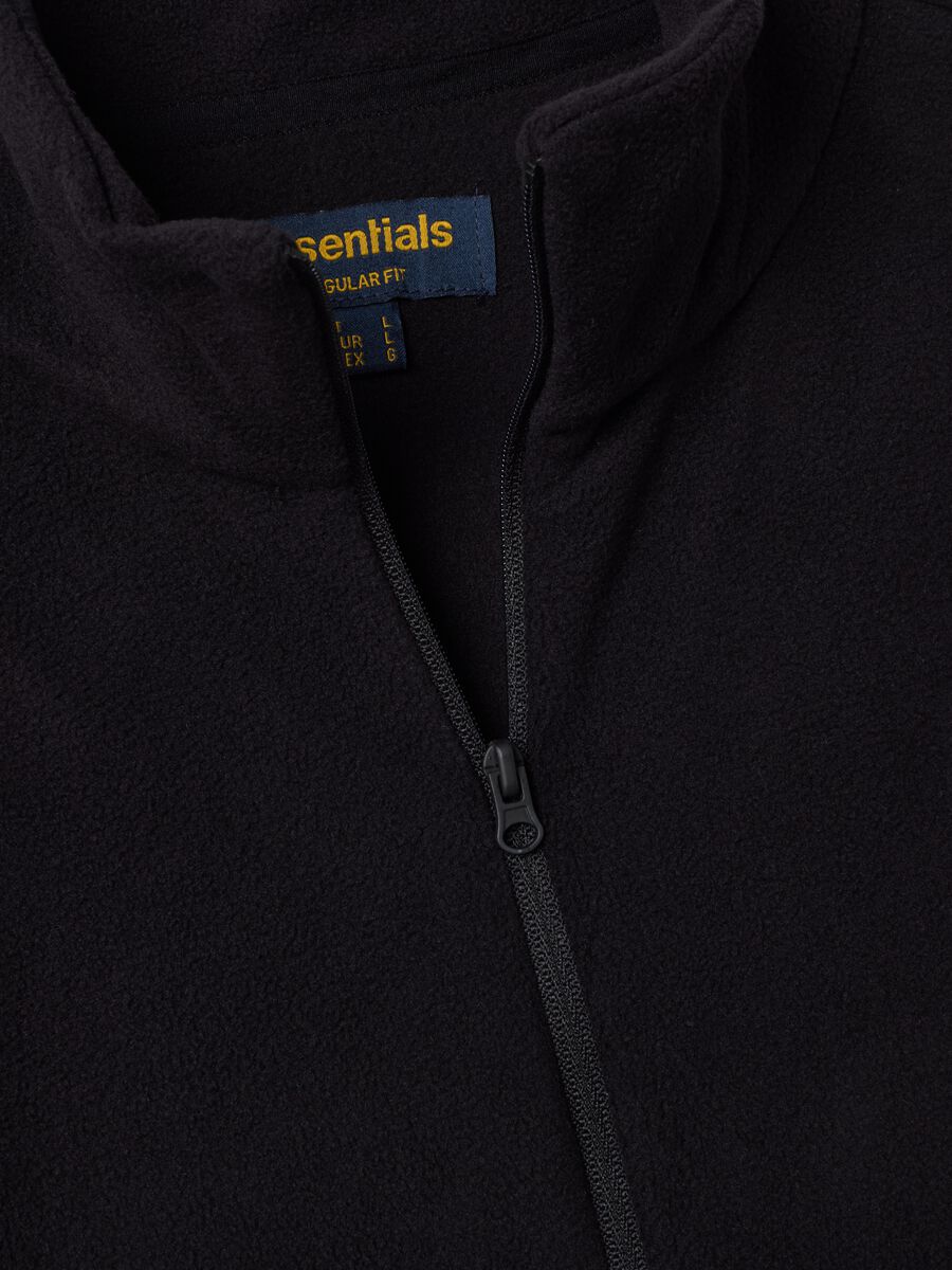 Black regular-fit half-zip fleece sweatshirt_1