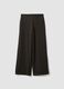 Brown wide-leg trousers in stretch viscose_0
