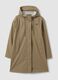 Beige long hooded jacket with zip_4