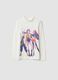White stretch cotton T-shirt with K-Pop Demon Hunters print_0
