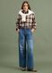 Camicia marrone a quadri in flanella di puro cotone regular fit_1