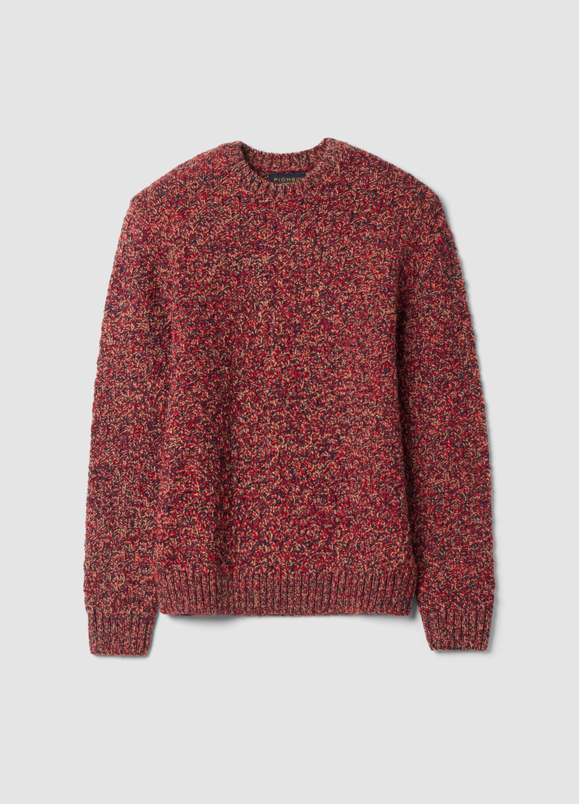 Multicolour regular-fit wool-blend crew-neck jumper