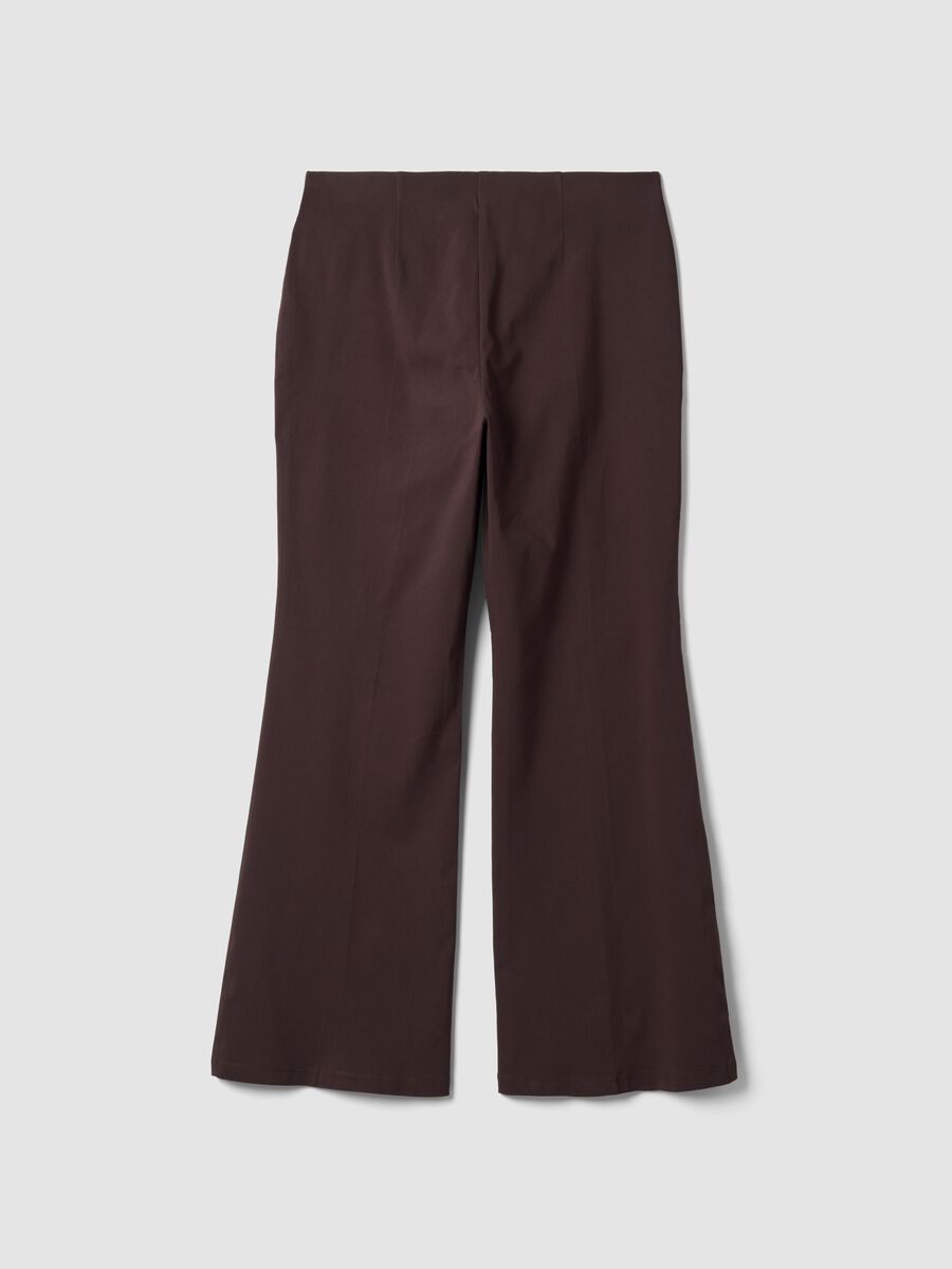 Brown flare trousers in stretch viscose_1