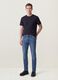 Blue slim-fit stretch cotton jeans_0