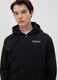 Black zip-up hooded sweatshirt in cotton blend_2