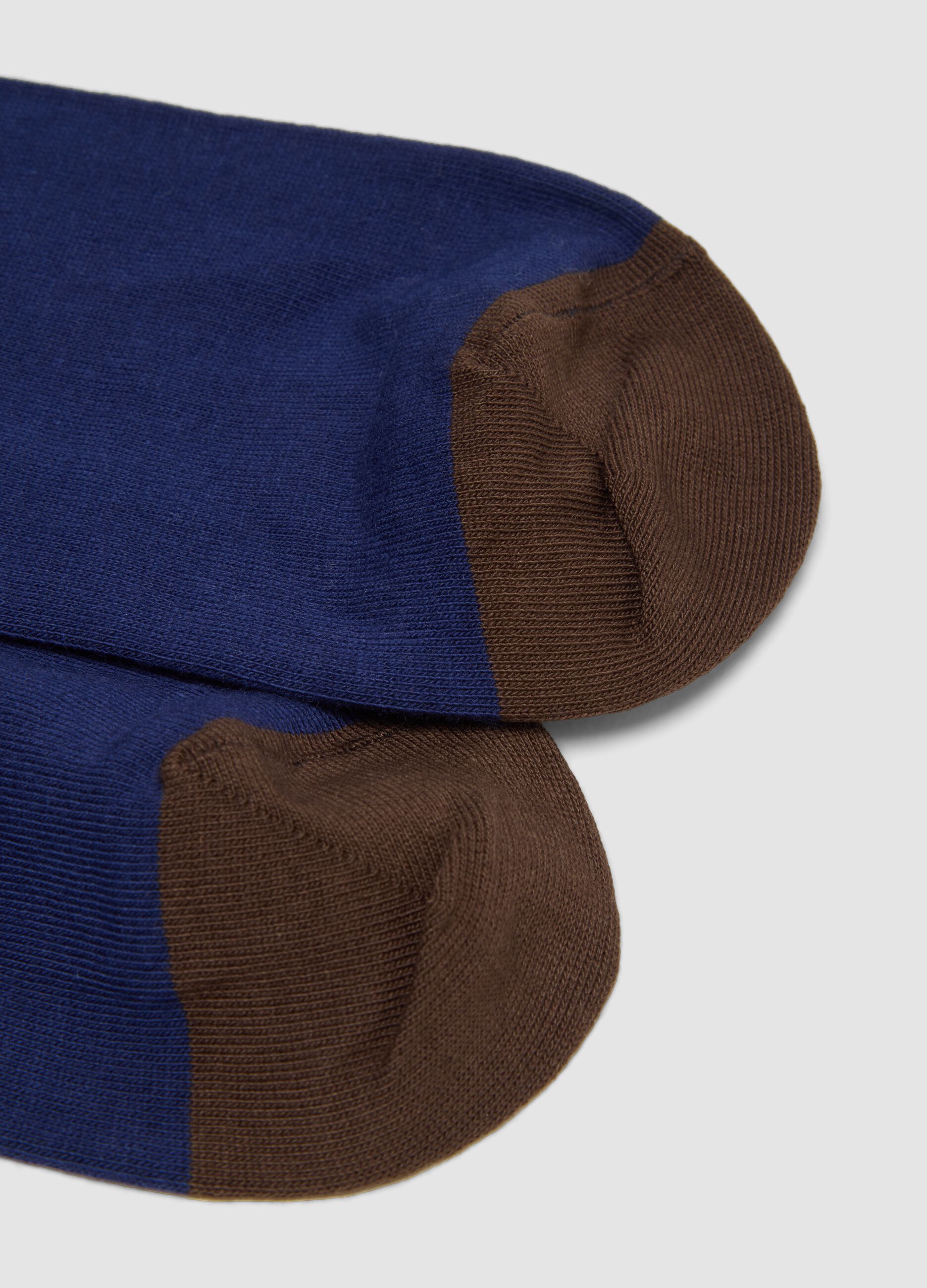 Blue ankle socks in stretch cotton