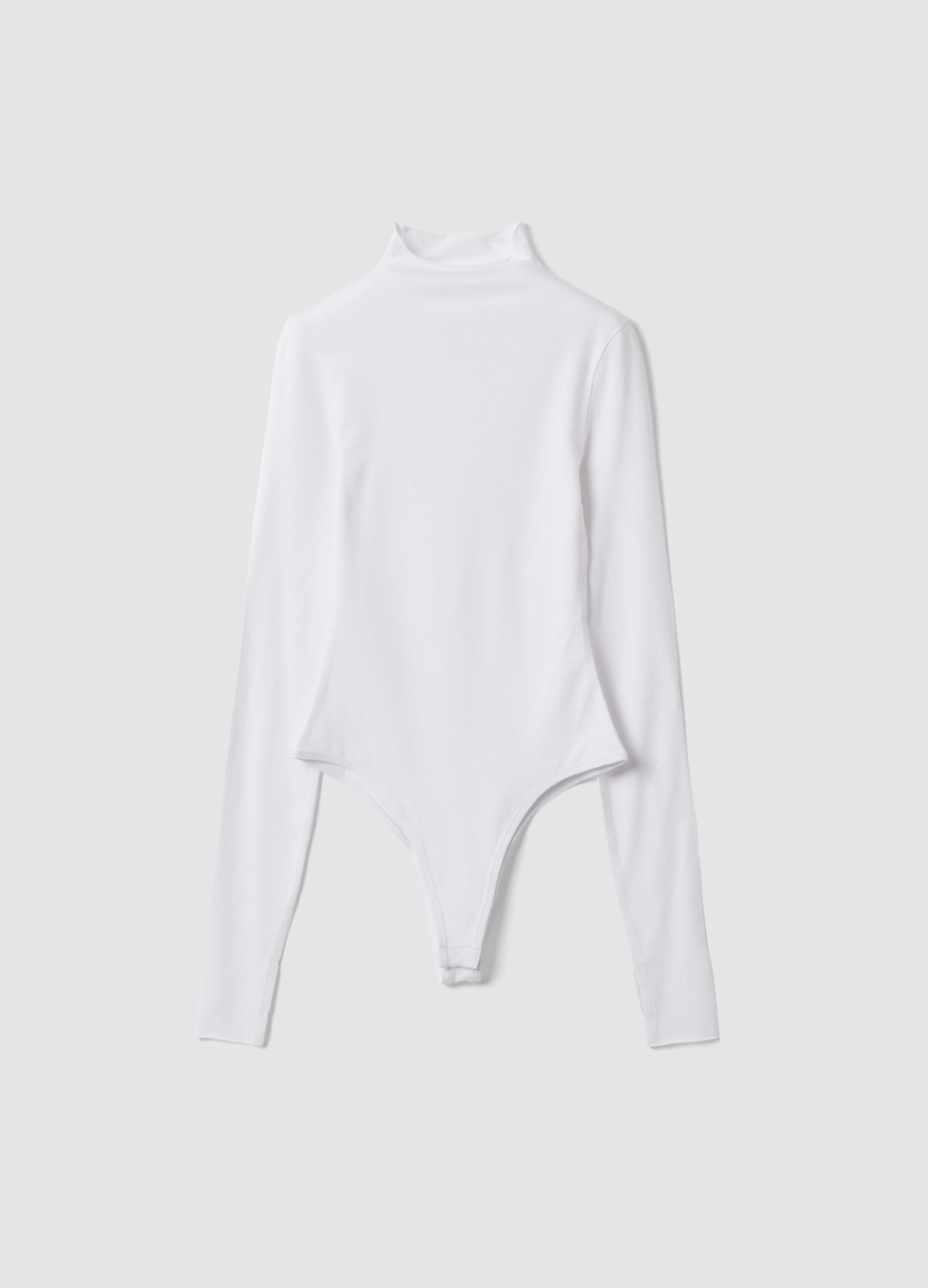 Mock-Neck Body White