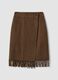 Brown and black wool-viscose blend skirt_4