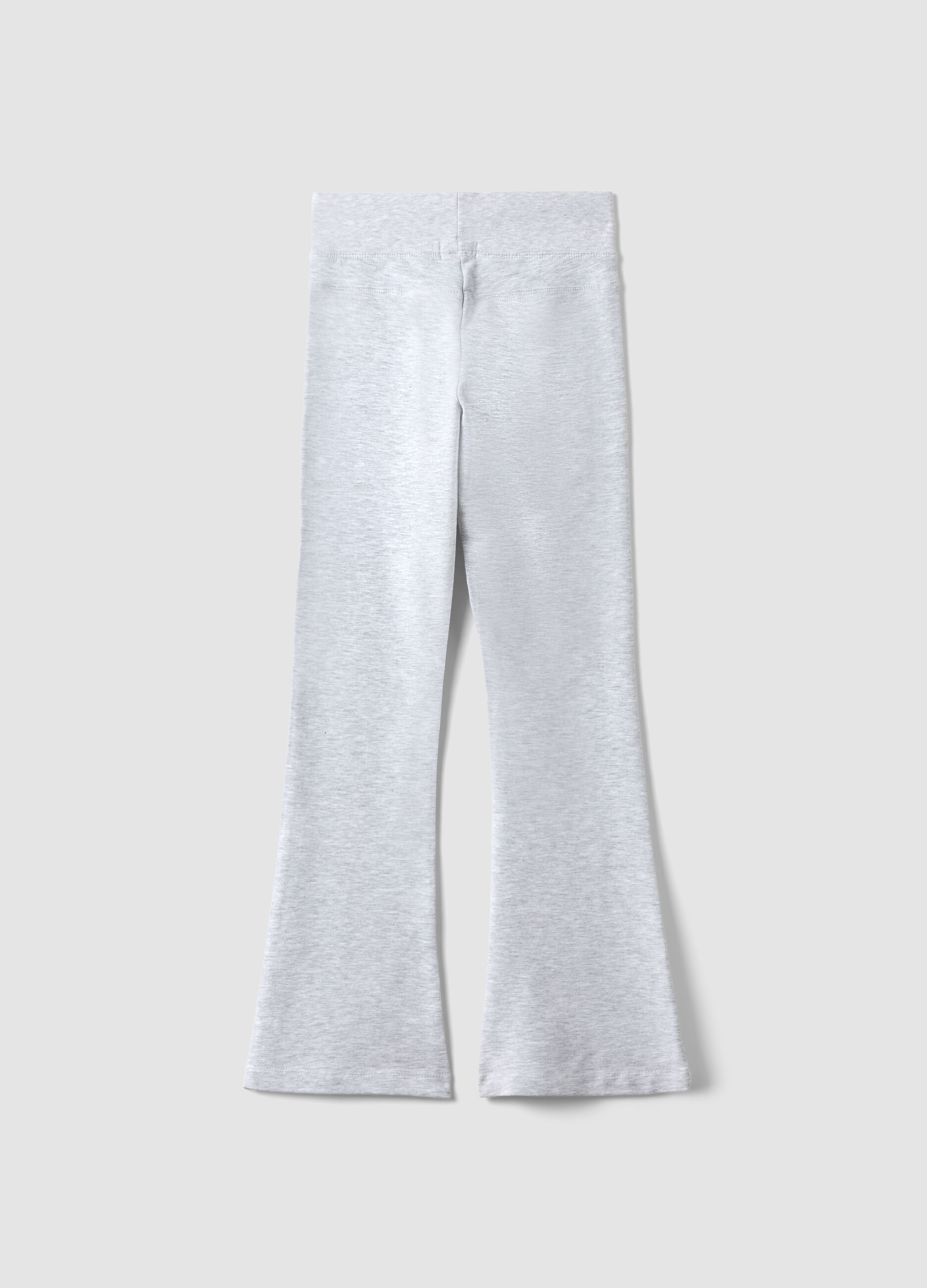 Girls&rsquo; grey flared trousers in stretchy organic cotton