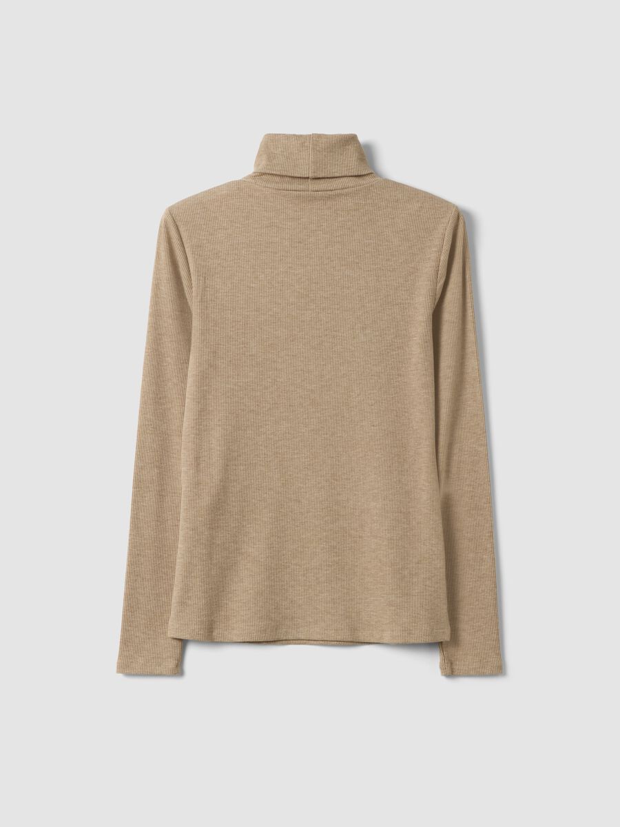 Beige stretch viscose crew-neck jumper, regular fit_2