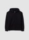 Black organic cotton zip-up hoodie for boys in a relaxed fit_0