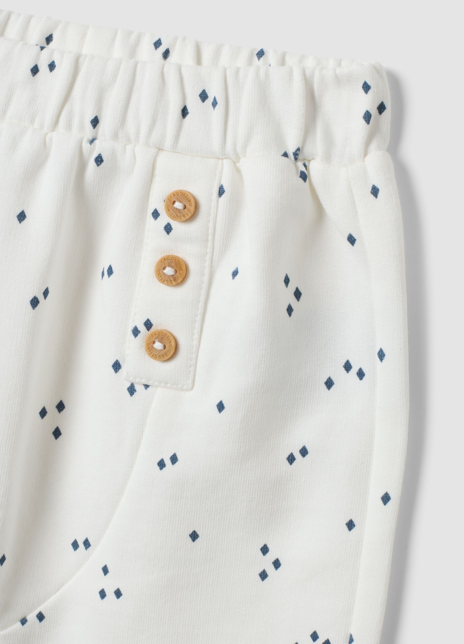 Blue and white pure organic cotton sweatshirt and trousers set