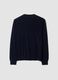 Navy blue crew-neck jumper in pure merino wool, regular fit_2