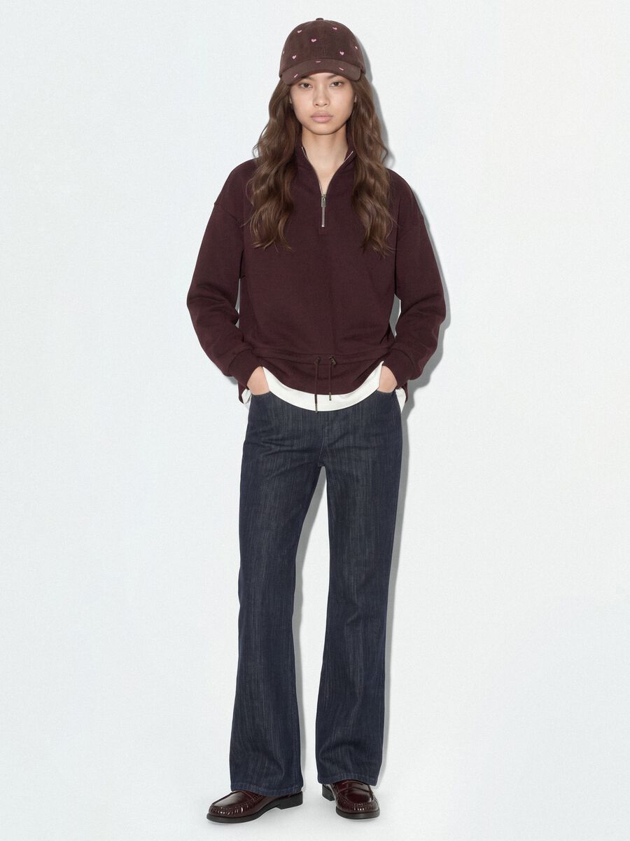 Jeans denim blu bootcut in cotone elasticizzato_0
