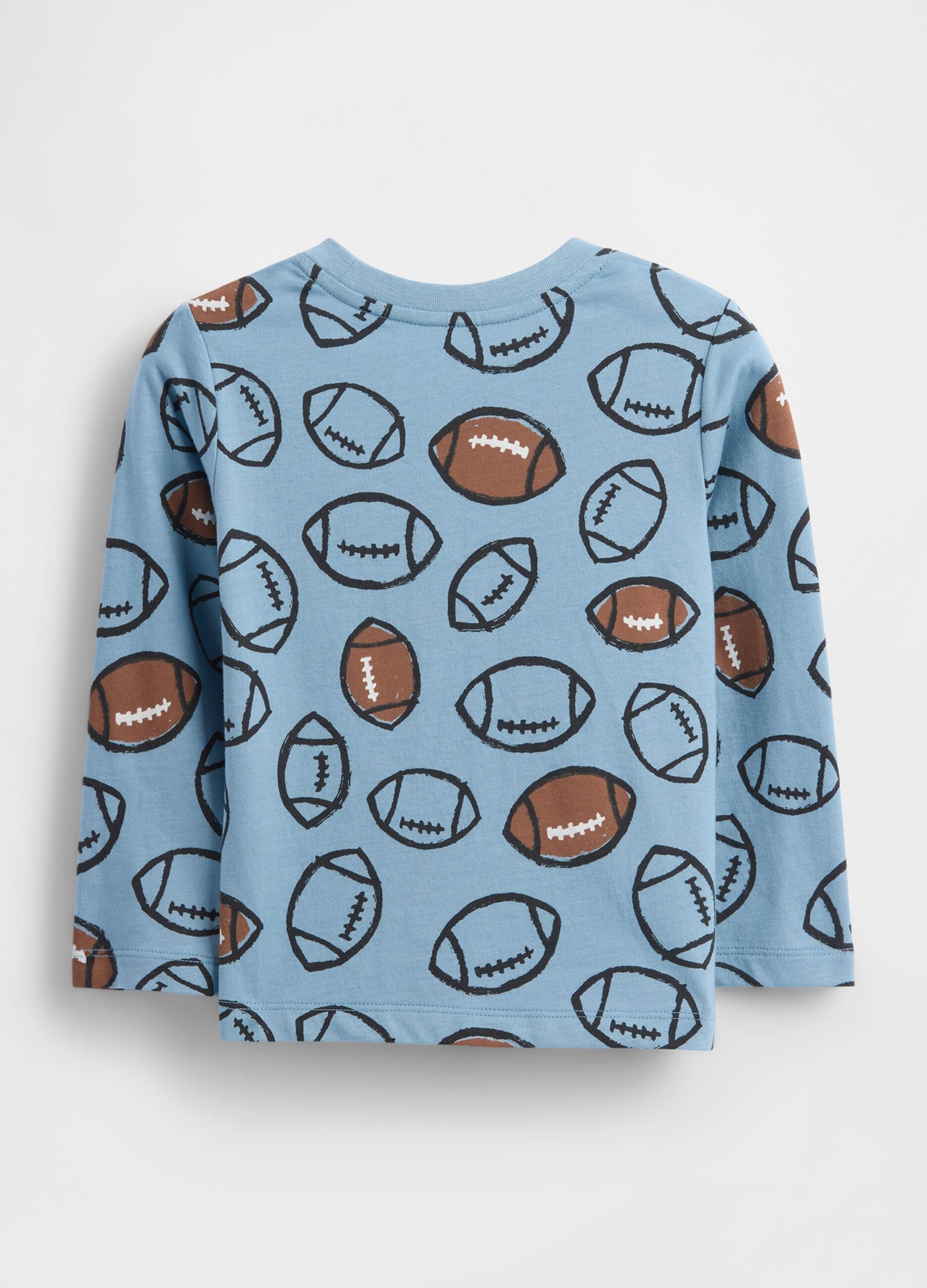 Blue long-sleeve cotton t-shirt